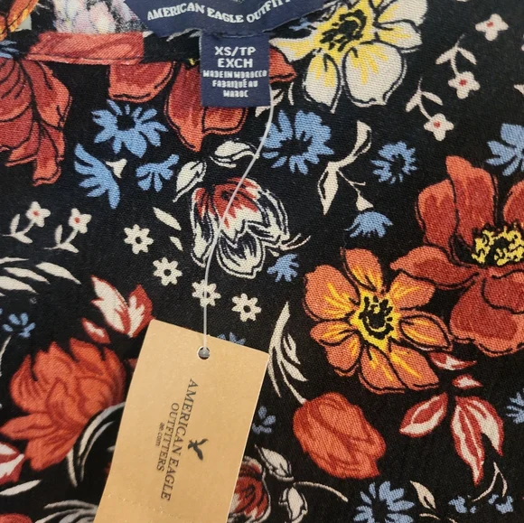 NWT AEO Floral Print Bell-sleeve Dress - Picture 4 of 6